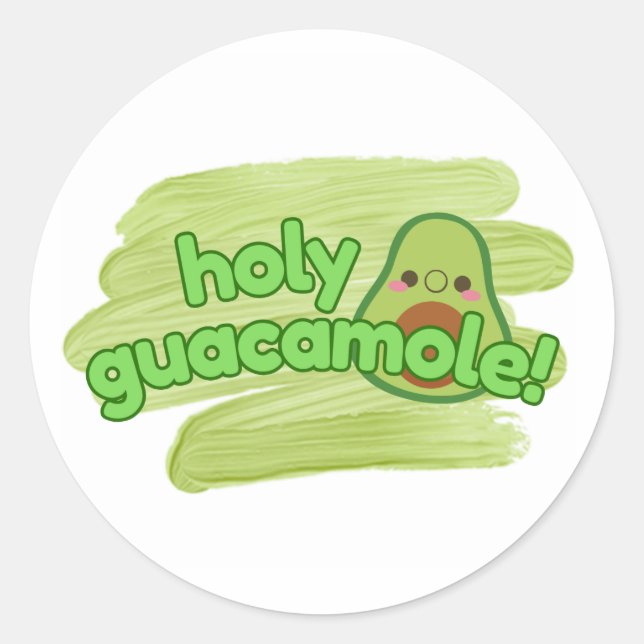 "Holy Guacamole" Adesivo de Abacate Fofo (Frente)