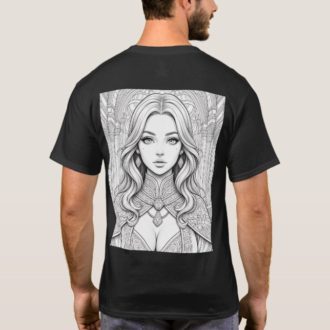 Holy Priestess of Light – Line Art T-Shirt (Verso)