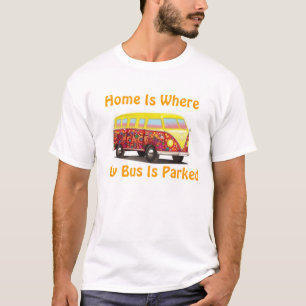 "Home é onde meu ônibus é" T-SHIRT estacionado!