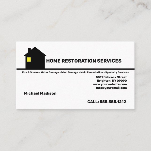 Home Restoration Services Cartão de visita (Frente)