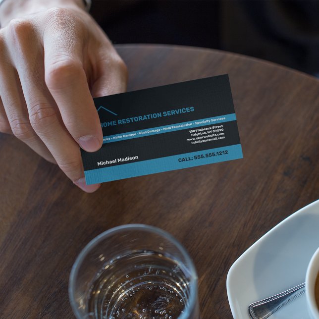 Home Restoration Services Cartão de visita (Criador carregado)