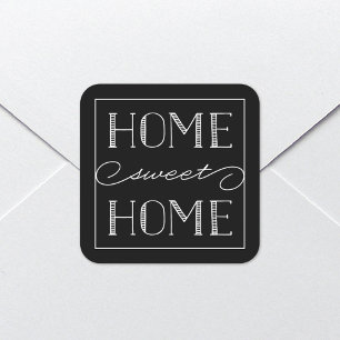 Home Sweet Home Black   Autocolantes de papelaria