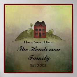 Home Sweet Home Family Name Wall Impressão
