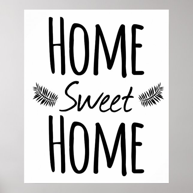 Home Sweet Home Typografia Poster (Frente)