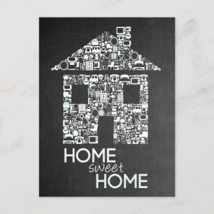 Home Sweet Novo Endereço Cartão de Nota do Quadro