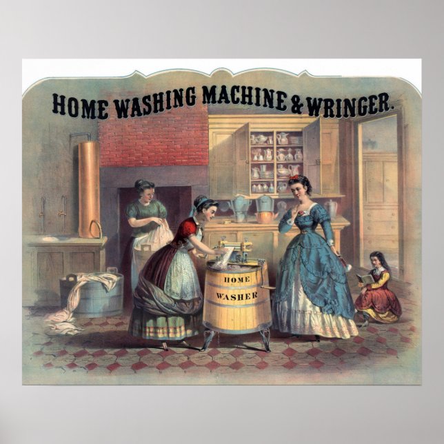 Home Washing Machine Wringer New York Poster (Frente)