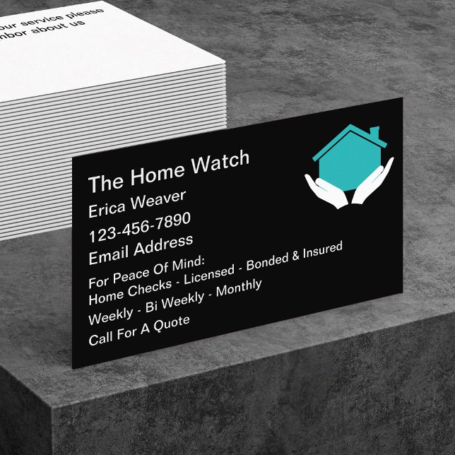 Home Watch Services Design Cartão de visita (Criador carregado)