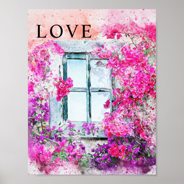 Home Watercolor Office Decor Matriz Poster (Frente)