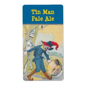 Homebrew etiquetas Tin Man Scarecrow Vintage Oz
