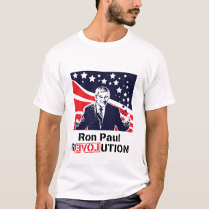 Homem branco do t-shirt da revolução de Ron Paul