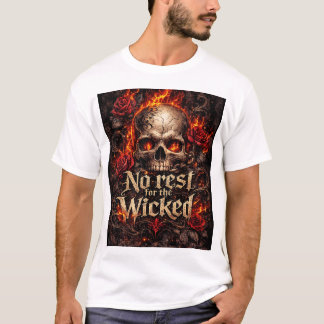 homem camiseta branca desenho de caveira