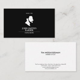 Homem com Cartão de visita de Logotipo Barber de B