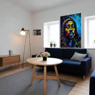 Homem com pele de ouro   AI Art Poster