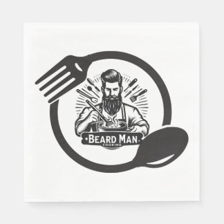 Homem de Barba Cozinhando Guardanapos de Papel