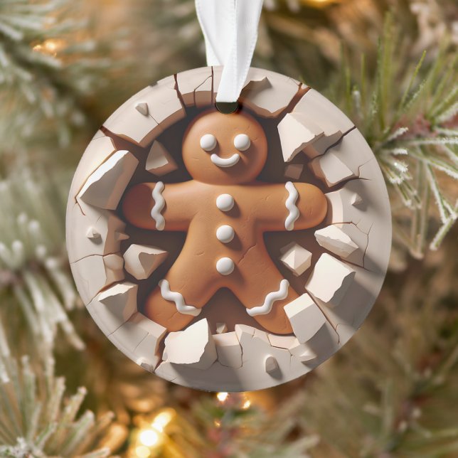 Homem de Biscoito de Natal Ornamento Duas Faces (Árvore)