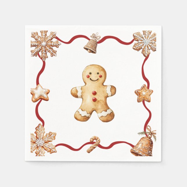 Homem de Biscoito | Guardanapos de Natal (Frente)