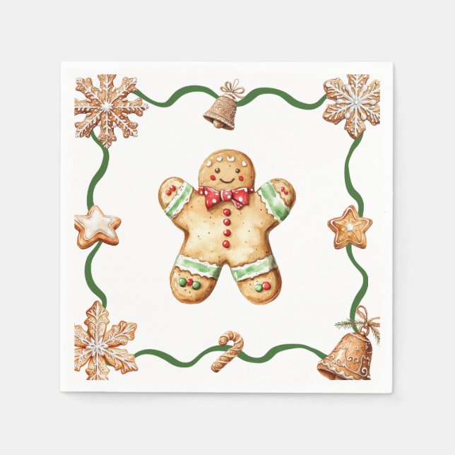 Homem de Biscoito | Guardanapos de Natal (Frente)