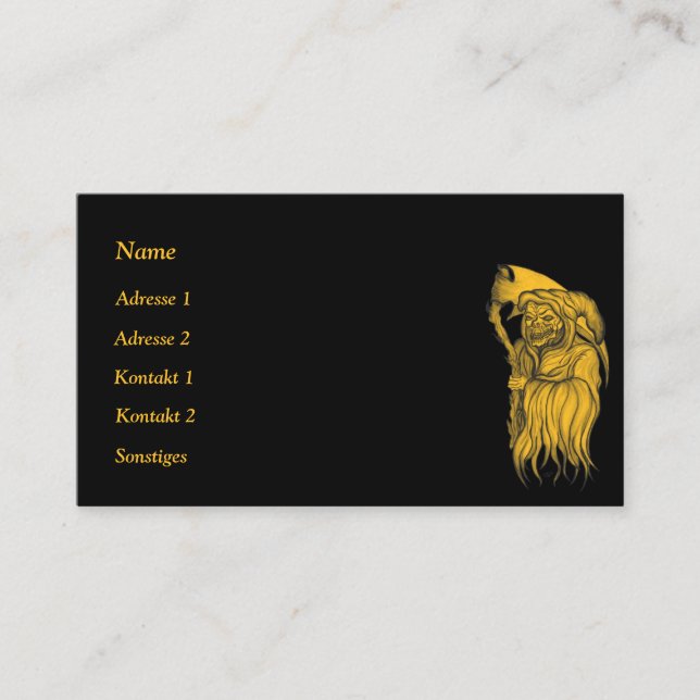 Homem de Ciro - A Morte, Cartão de visita de Ceifa (Frente)