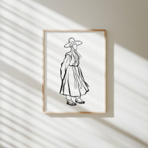 Homem de Hanbok Coreano com Poster de Linha Gat In