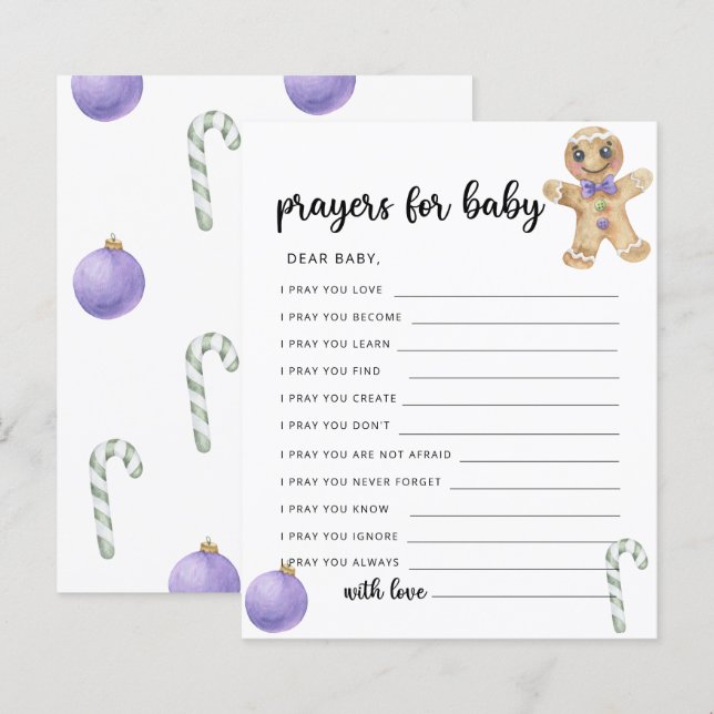 Homem de pão-de-gengibre - oração para o bebê (Frente/Verso)