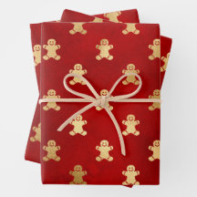 Homem de Pão Vermelho e Dourado de Natal