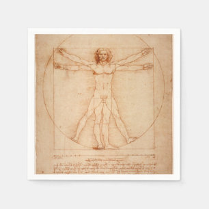 Homem de Vitruvian dos guardanapo de papel por