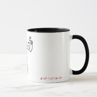 Homem delgado mas caneca não tão assustador