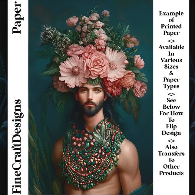 Homem, Flores, Berries, Folhagem CQ9 - Artesanato  (Criador carregado)