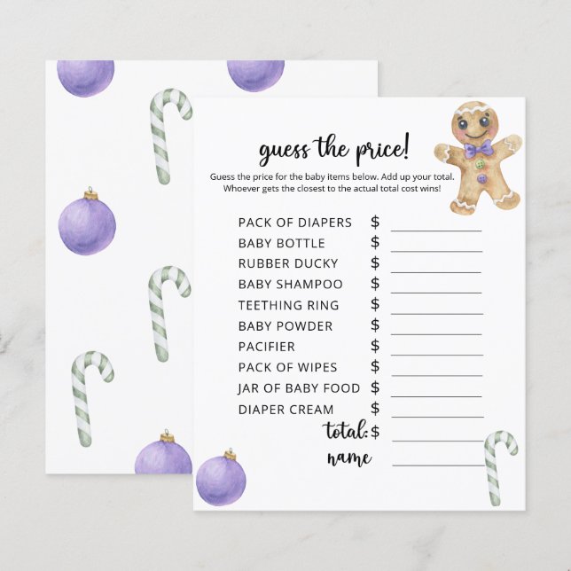 Homem Gingerpão - Jogo do Adivinho de Preço (Frente/Verso)