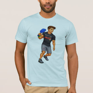 Homem jogando pickleball com uma camisa Corvette B