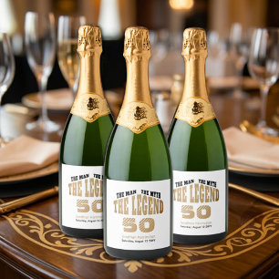Homem Mito Lenda Luxo Preto Dourado 50º Aniversári