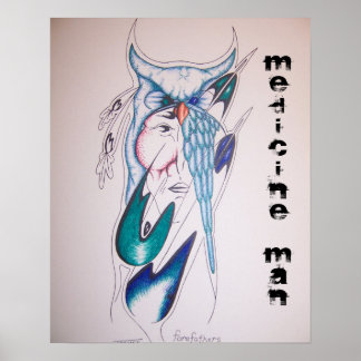 homem nativo da medicina americana poster