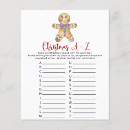 Homem-pão-de-gengibre - Cartão de jogo A-Z de Nata