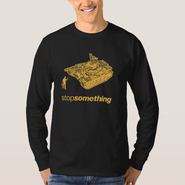 Homem "parada do tanque algo" t-shirt (Frente)