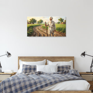Homem Punjabi Idoso Canvas Premium Enrolado