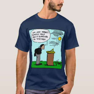 Homem que lê um t-shirt do Sundial (arte de Rube