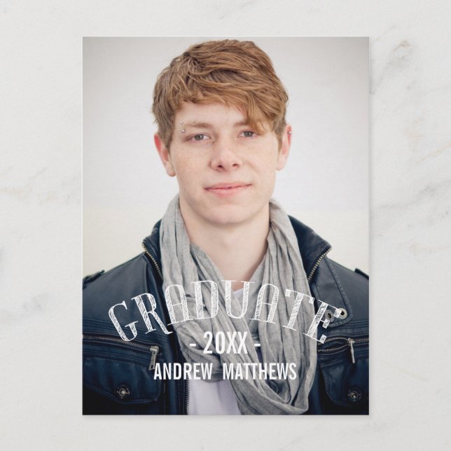 Homem-Retro | Convite de festa de formatura (Frente)