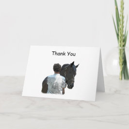 Homem Segurando Luz De Cavalo Obrigado Cartão De S