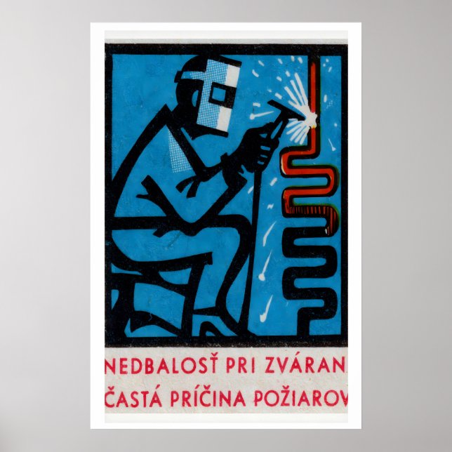 Homem Soldando - Impressão Caixa de Fósforos - Art (Frente)