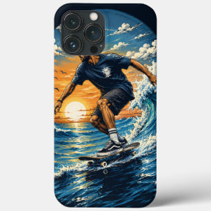 Homem surfando nas ondas