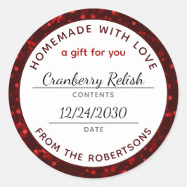 Homemade com a Etiqueta de Comida Red Christmas Lo