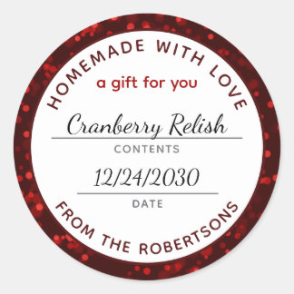 Homemade com a Etiqueta de Comida Red Christmas Lo