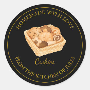 Homemade com amor Etiqueta de cookies frescos Pr