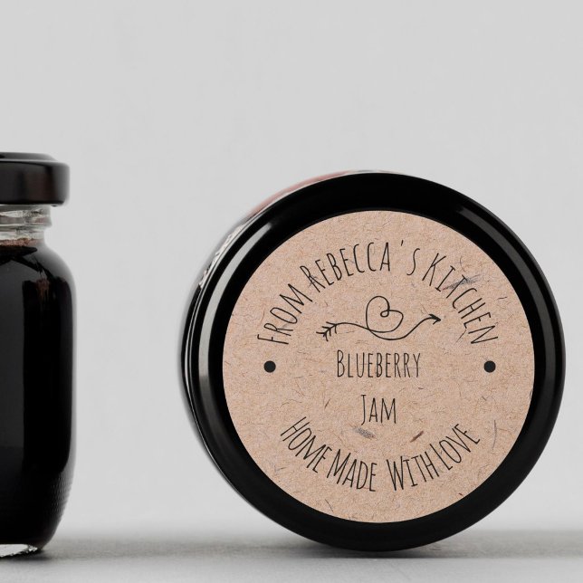 Homemade com Love Kraft Paper | Etiqueta de latão (Criador carregado)