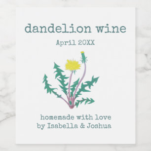 Homemade com rótulo de Dandelion Wine