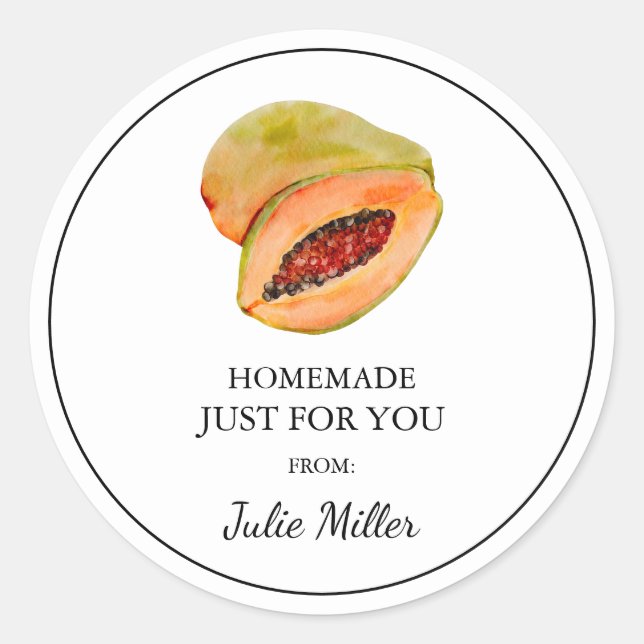 Homemade só para a sua etiqueta de mamão (Frente)