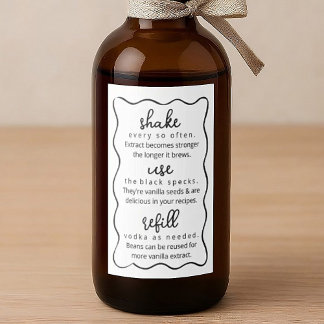 Homemade Vanilla Extract Instructions Doodle Label