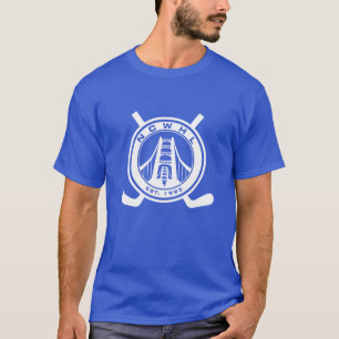 Homens azuis do t-shirt da divisão