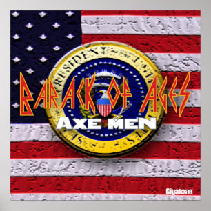 Homens Barack do machado do poster das idades