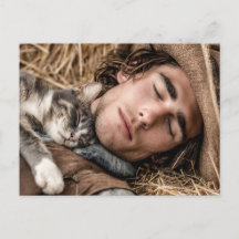 Homens Bonitos & Cartões Postais de Arte de Gatos